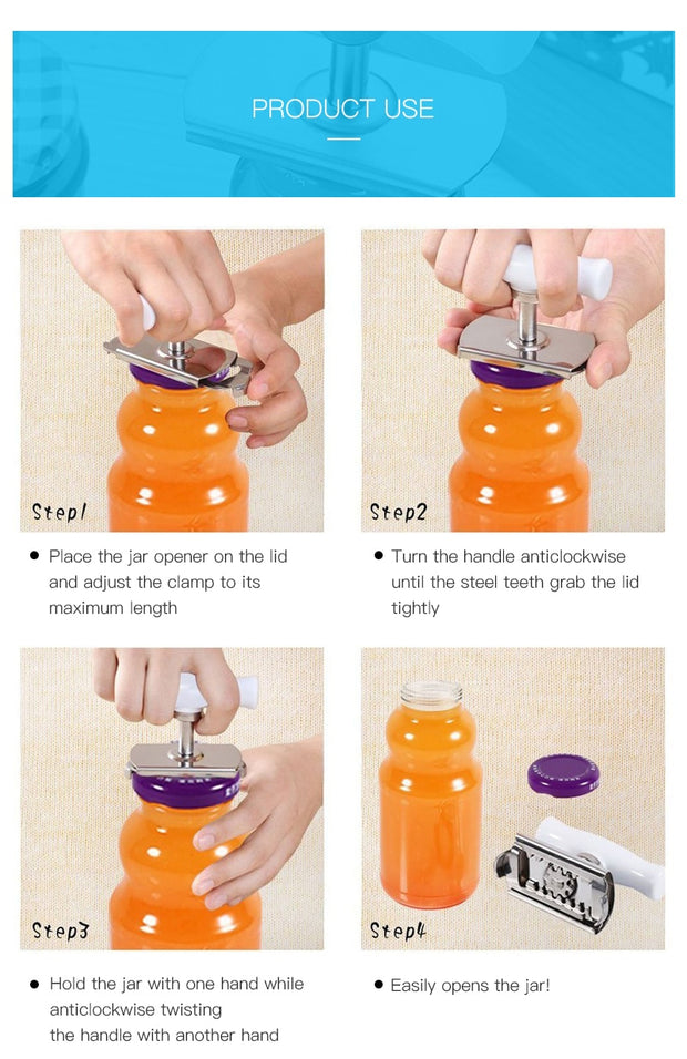 Manual Stainless Steel Easy Can Jar Opener