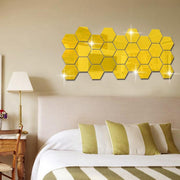 3D Hexagon Acrylic Mirror Wall Stickers